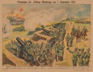1914-09-07 tysk artilleri Mauberge