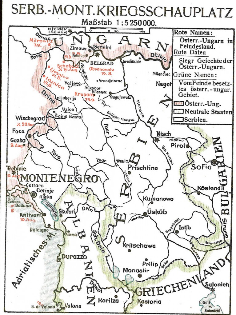 1914-09-23 Krigskort Balkan