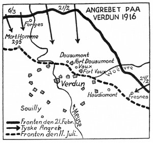 Den 21. februar blev den tyske offensiv ved Verdun indledt. Et enormt bombardement på et begrænset frontafsnit nord for Verdun og øst for floden Meuse skulle bane vejen for de tyske angrebstropper.
