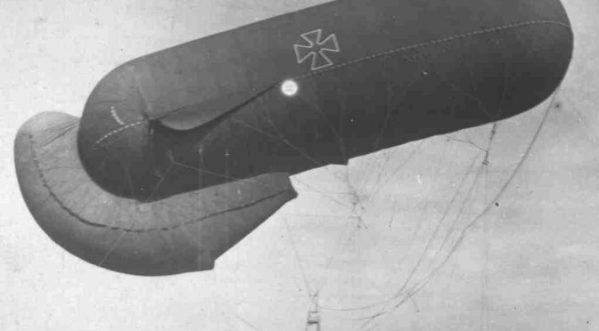 29. juni 1917. På observationspost i ballon i 600 meters højde – da ballonen revner!