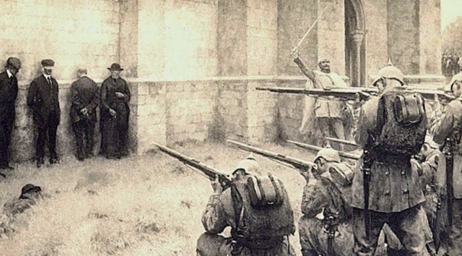 8. oktober 1916. Jens Jørgensen henretter civile: “… de stod der så helt værgeløse … Og vi skulle skyde dem ned …”
