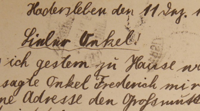 30. november 1916 – Jörgen Möller: “Lieber Onkel”