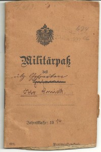 Militärpass, der tilhørte Otto Smidt (1897-1984). Militærpasset er i privateje.