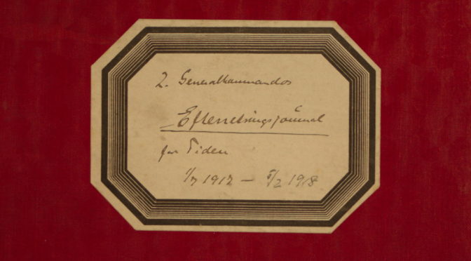 22. september 1917 – Fra Efterretningssektionens journal: “…ventes en Del Indkaldelser i Slesvig”