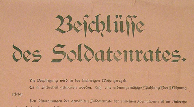 7. november 1918. Soldaterrådet i Sønderborg bekendtgør!