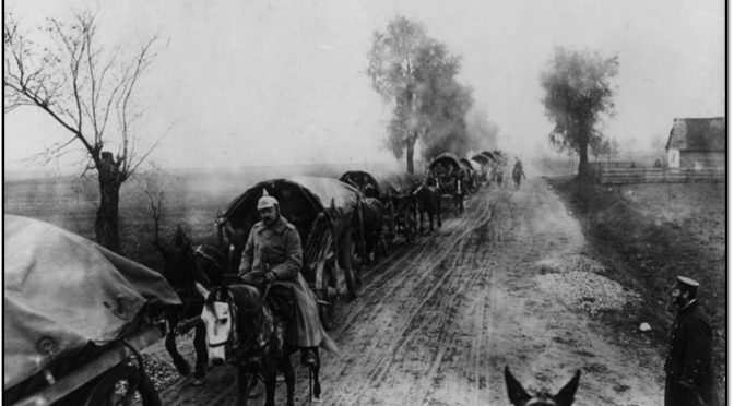 11. december 1918. Asmus Jensen på march fra Rumænien