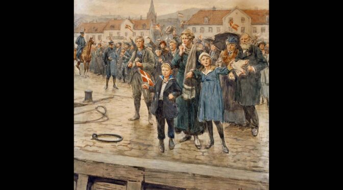De, der blev tilbage. Erik Henningsens akvarel, dateret Flensborg 15. marts 1920.