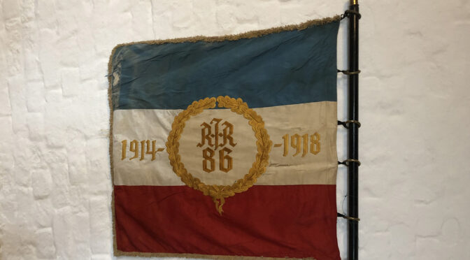 Fra Museum Sønderjyllands samlinger: Foreningsfane for Reserve-Infanterie-Regiment Nr. 86’s veteranforening i Flensborg