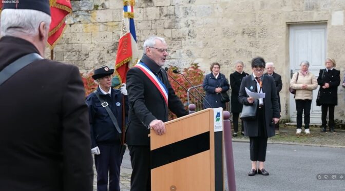 Se video fra mindehøjtideligheden i Braine den 11. november 2025